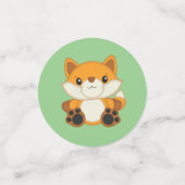 Confettis Fox Baby shower Green (Petit recto)