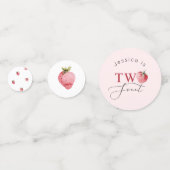 Confettis Fraise deux jolies fêtes d'anniversaire Table Conf (Derrière)