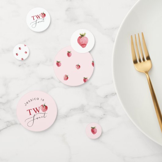 Confettis Fraise deux jolies fêtes d'anniversaire Table Conf (Groupe)