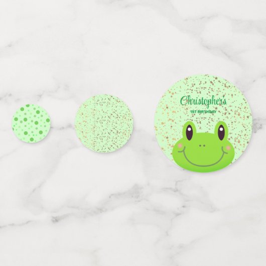 Confettis Froggy First Birthday Party Frog (Derrière)