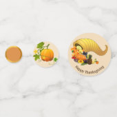 Confettis Fruits & or sur table d'action de grâce beige Conf (Derrière)