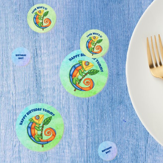 Confettis Fun Festif Anniversaire Lizard Couleurs vives Feui