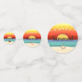 Confettis Fun Tropical Summer Beach Party Sunset (Devant)