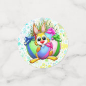 Confettis Funny Bunny biting an Easter Egg (Petit recto)