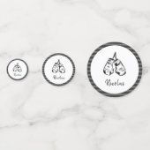 Confettis Gants de boxe dessinés Conception rayée Personnali (Devant)