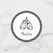 Confettis Gants de boxe dessinés Conception rayée Personnali (Petit recto)