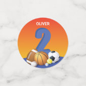 Confettis Garçon 2e anniversaire Sports Balls (Petit recto)