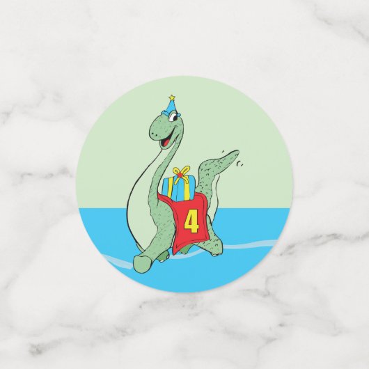 Confettis Garçon, 4e anniversaire Dinosaur (Petit recto)