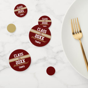 Confettis Garnet et Gold Graduation Custom Félicitations