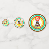 Confettis Gâteau d'anniversaire en feu avec 50 bougies (Devant)