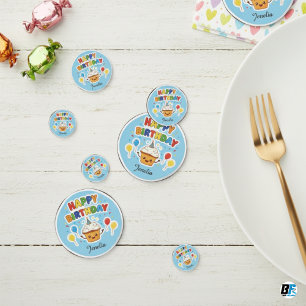 Confettis Gâteau personnalisé Joyeux Anniversaire avec nom p