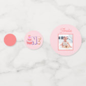 Confettis Gâteau rose 1er Table d'anniversaire (Derrière)