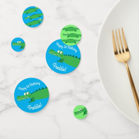 Confettis Gator Alligator Crocodile Enfants 1er fête d'anniv (Groupe)