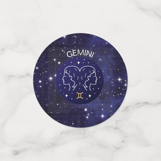 Confettis Gemini Zodiac Twins Design Table (Petit recto)
