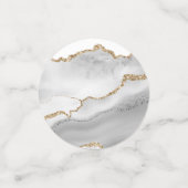 Confettis Géode faux or blanc aquarelle agate chic (Petit recto)