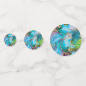 Confettis Géode faux or bleu violet paon chic agate (Devant)