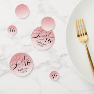 Confettis Glam Parties scintillant rose Personnalisé Sweet 1