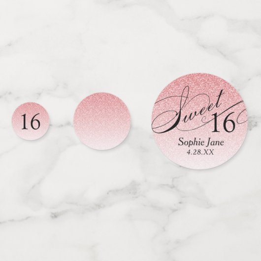 Confettis Glam Parties scintillant rose Personnalisé Sweet 1 (Devant)