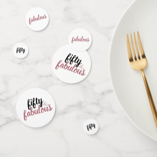 Confettis Glamour 50 & Fabuleux Rose Gold Blush Rose (Groupe)