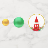 Confettis Gnome de Noël avec coeur et vert rouge or (Derrière)