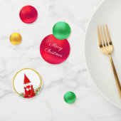 Confettis Gnome de Noël avec coeur et vert rouge or (Groupe)