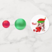 Confettis Gnome de Noël, Fée et Rouge Vert (Derrière)