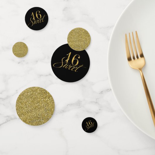 Confettis Gold & Black Parties scintillant Chic Trendy Sweet (Groupe)