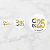 Confettis Gold et Black 2025 Graduation (Derrière)