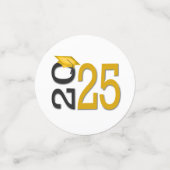 Confettis Gold et Black 2025 Graduation (Petit recto)