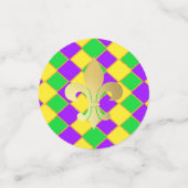 Confettis Gold Green Mardi Gras Harlequin Motif (Petit recto)