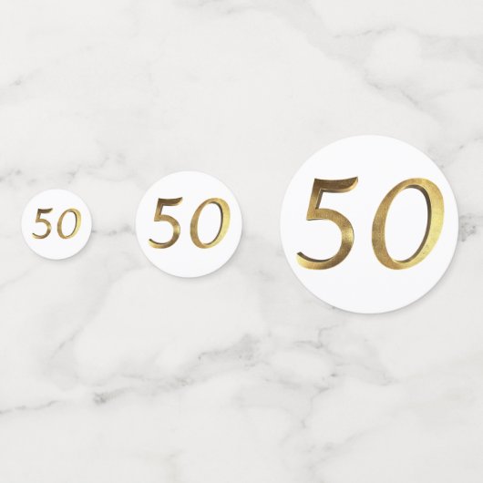 Confettis Gold Number 50 Golden Mariage 50th Birthday Party (Devant)