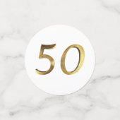 Confettis Gold Number 50 Golden Mariage 50th Birthday Party (Petit recto)