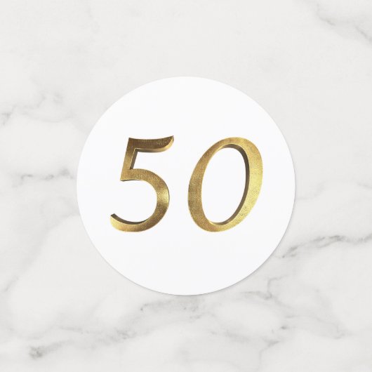 Confettis Gold Number 50 Golden Mariage 50th Birthday Party (Petit recto)