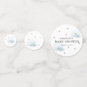 Confettis Gold Stars & Fluffy Clouds Baby shower (Devant)