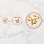 Confettis Golden Glow Sweet 16 Balloons  (Devant)