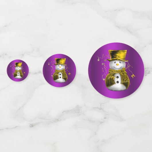 Confettis Golden Snowman Purple Christmas (Derrière)