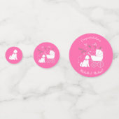 Confettis Goldendoodle chien Baby shower fille rose (Devant)