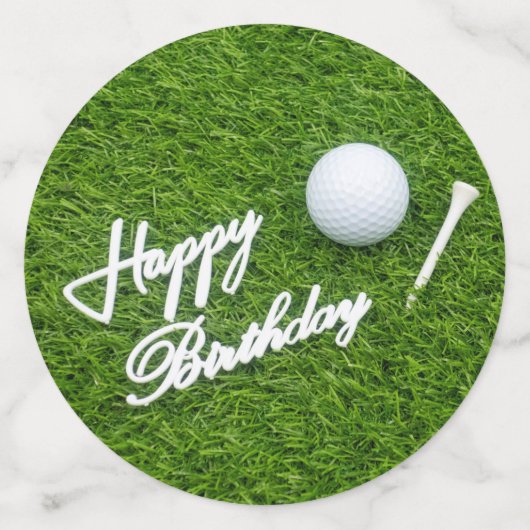 Confettis Golf heureux anniversaire avec balle et tee sur ve (Grand recto)