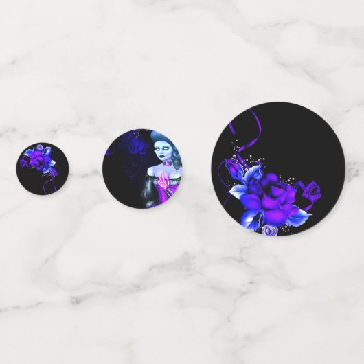 Confettis Gothique Lumineuse Squelette Crâne Fille Halloween (Derrière)