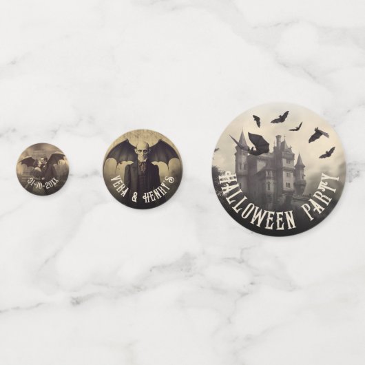 Confettis Gothique Vintage victorien Dracula Halloween (Derrière)