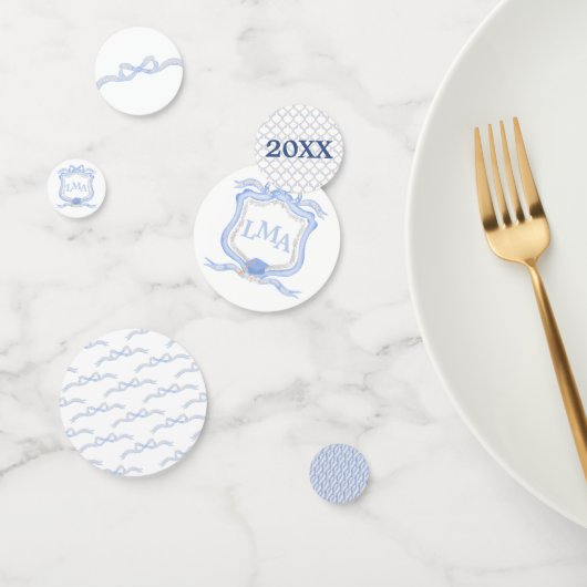 Confettis Graduation du monogramme de Preppy Wedgewood (Groupe)