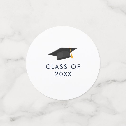 Confettis Graduation Moderne 2024 Script Photo Grad Party (Petit recto)