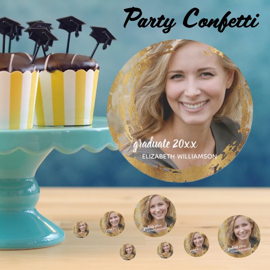 Confettis Graduation Party Classe supérieure Photo Faux Gold