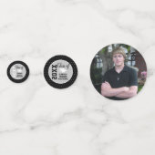 Confettis Graduation personnalisée en argent noir (Devant)