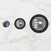 Confettis Graduation personnalisée en argent noir (Derrière)