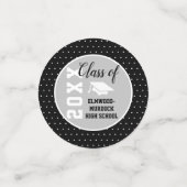 Confettis Graduation personnalisée en argent noir (Petit recto)