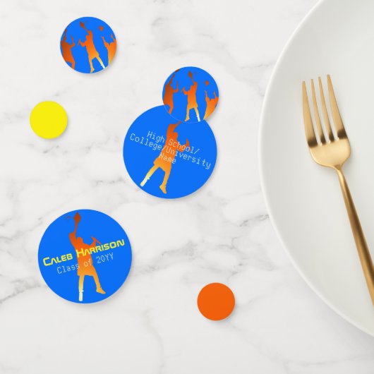 Confettis Gras Bleu Moderne Tech Graduation (Groupe)