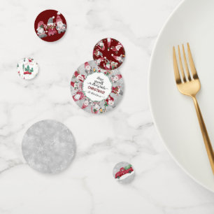 Confettis Gray Red Truck Gnomes Joyeux Petit Noël Fête