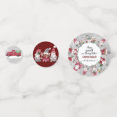 Confettis Gray Red Truck Gnomes Joyeux Petit Noël Fête (Devant)