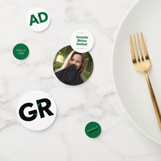 Confettis Green Big Bold Angle-Cut Lettres Graduation (Groupe)